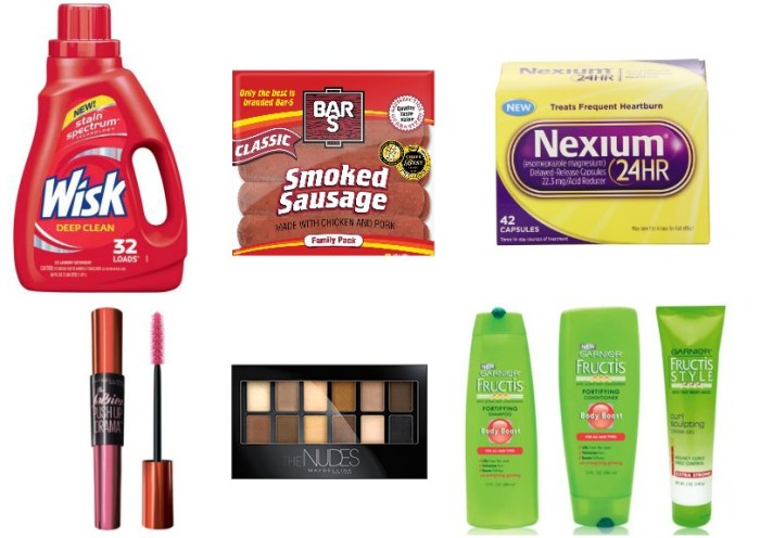 Wisk, Bar-S, Nexium Maybelline and more