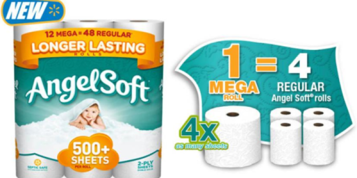 New $1/1 Angel Soft Bath Tissue MEGA Rolls Coupon = 12-Pack MEGA Rolls $9.97 at Walmart