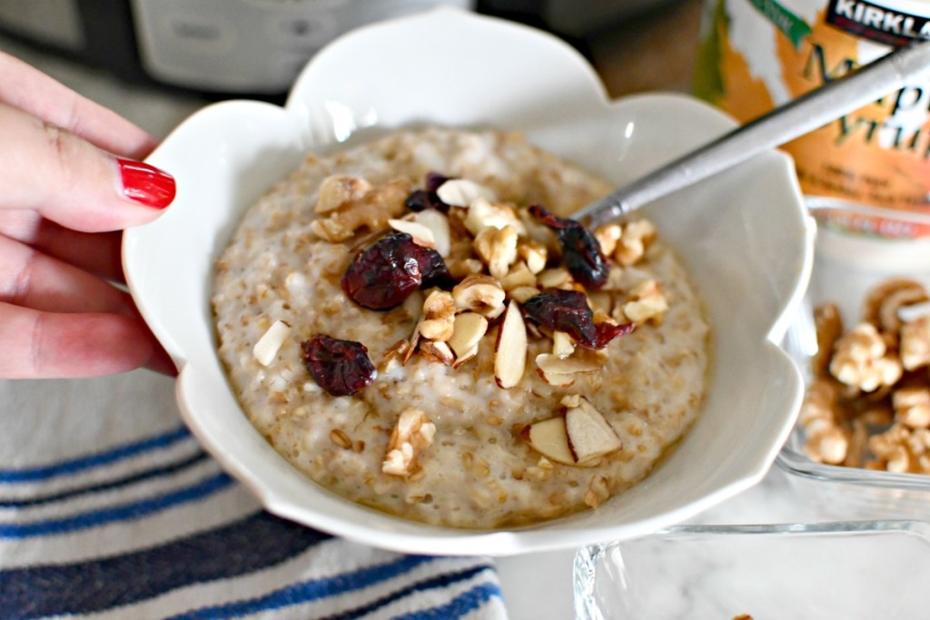 Overnight Steel Cut Oats in the CrockPot Slow Cooker Easy Recipe