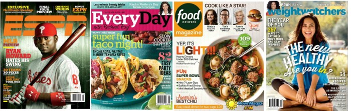 ESPN, Rachel Ray, Food Network and Weight Watchers Magazines