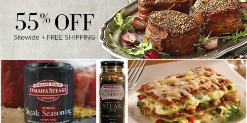 Omaha Steaks: 55% Off Sitewide & Free Shipping = Steak Seasoning Jar ONLY $1.35 Shipped + More