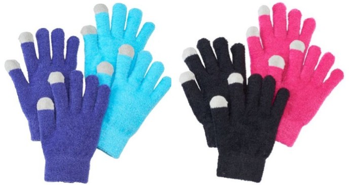 Girls 4-16 SO 2-pk. Chenille Tech Gloves