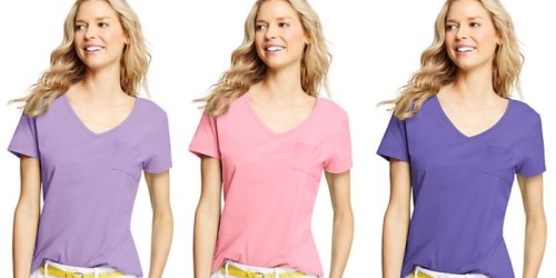Hanes: Up to 60% Off + Free Shipping = Women’s V-Neck Pocket Tee Only $2.99 Shipped & More