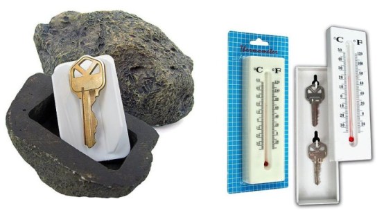 HIDE A KEY Realistic Rock Outdoor Key Holder and Thermometer Hide-A-Key