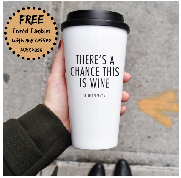 HiLine coffee Free Travel Tumbler offer