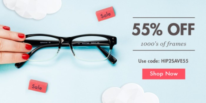 GlassesUSA: 55% Off AND Free Shipping = Complete Pair of Glasses $22 Shipped