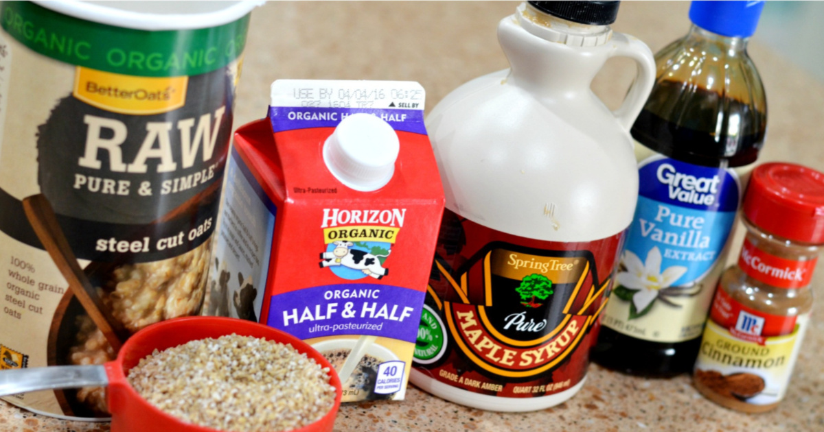 ingredients for overnight slow cooker Crockpot oatmeal