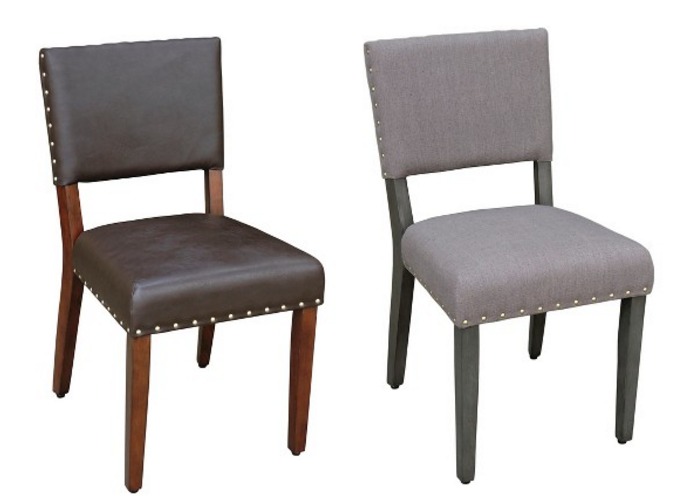 Open Back Dining Chair in Chocolate or Taupe (Set of 2)