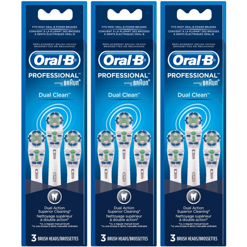 OralB by Braun Professional Dual Clean Electric Toothbrush Heads 9ct