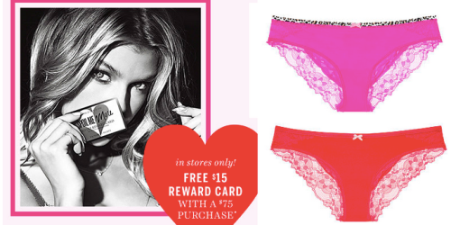 Victoria’s Secret: $15 Rewards Card with $75 Purchase + $6 Panties & More (In-Store)