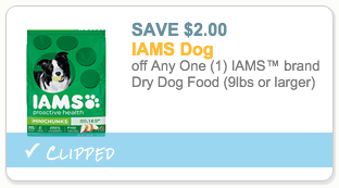 IAMS dog food coupon