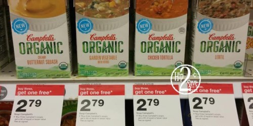 Target: Buy 3, Get 1 FREE Campbell’s Soups = Organic Soup ONLY $1.09 Per Container + More