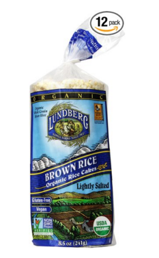 12 pack of Lundberg Organic Brown Rice Lightly Salted Cakes 8.5oz