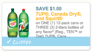 7Up, Canada Dry and Squirt coupon