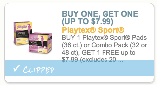 Playtex Sport coupon