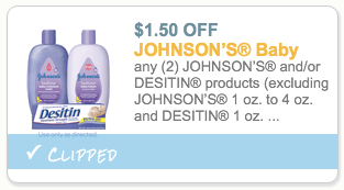 Johnson's and Desitin Coupon