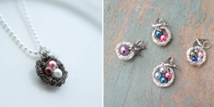 Mama Bird Nest Necklace or Mama’s Sweet Peas Personalized Necklace ONLY $9.94 Shipped