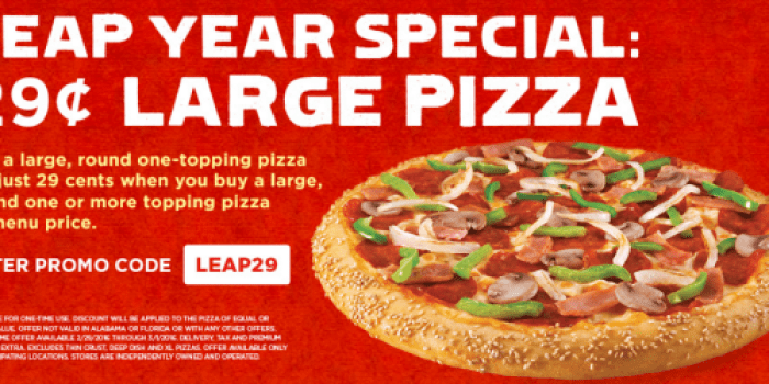 Hungry Howie’s: 29¢ Large Pizza w/ Purchase of Large Pizza (Today Only)