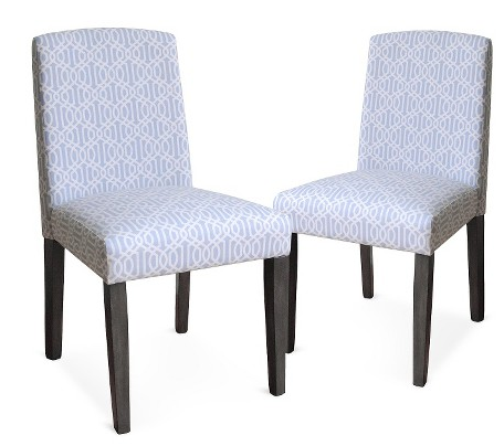 Threshold Marion Dining Chair Blue/White Trellis (Set of 2)