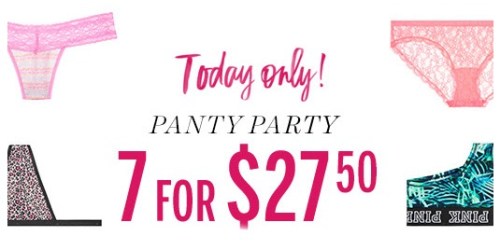 Victoria’s Secret: 7 for $27.50 Panties (+ Free Secret Rewards Card for PINK Nation Members)