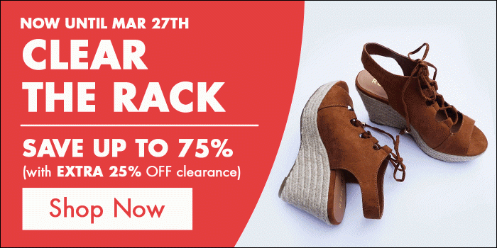 The Nordstrom Rack Clear The Rack shoe sale with 25 percent off