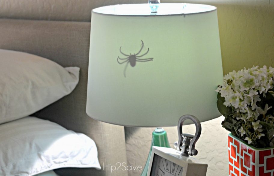 spider inside a lamp, one of our easy april fools pranks for family