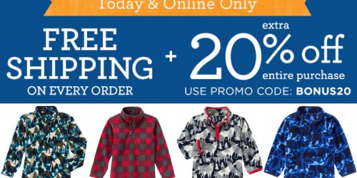 Gymboree: 20% Off + FREE Shipping = $4.31 Boy’s Fleece Pullovers, $4.79 Girl’s Dress + More