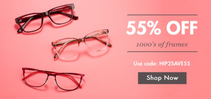 Glasses USA 55% off Frames AND Free Shipping