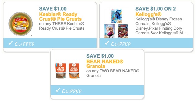 Keebler, Kellogg's and Bear Naked coupons