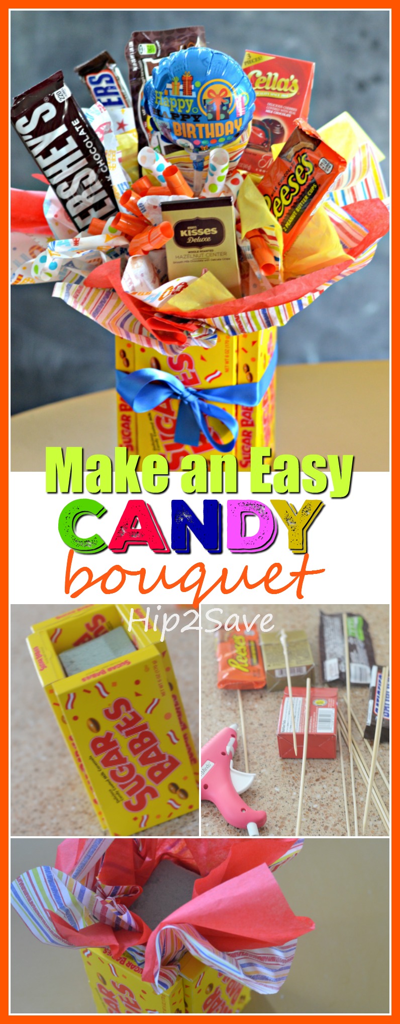 Diy Candy Bouquet Fun Easy Gift Idea Hip2save