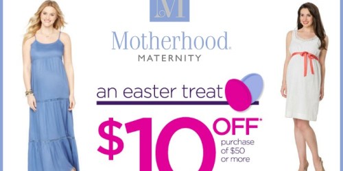 Motherhood Maternity: $10 Off $50 In-Store Purchase Coupon (Valid This Weekend Only)