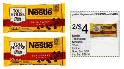Nestle Toll House Morsels and Walgreens sale