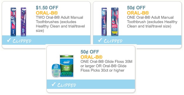 Three NEW Oral-B Oral Care Coupons