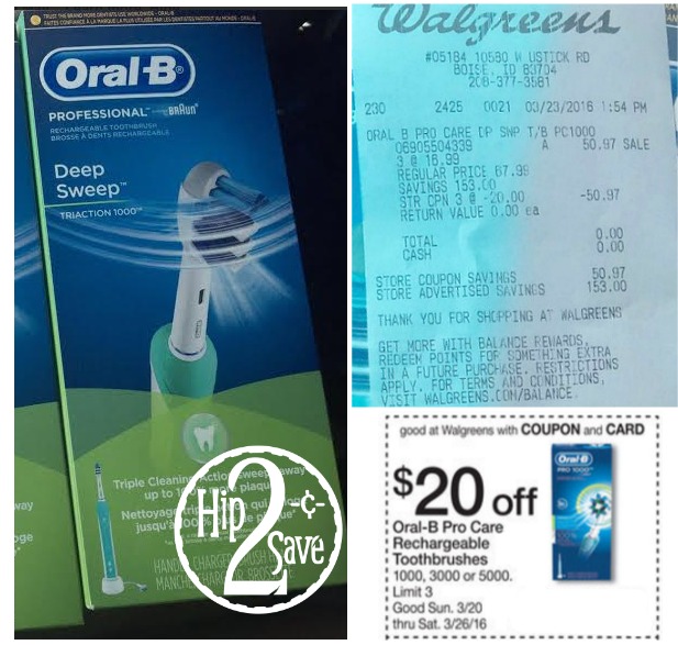 Oral-B Toothbrush Triaction 1000 at Waglreens Hip2Save