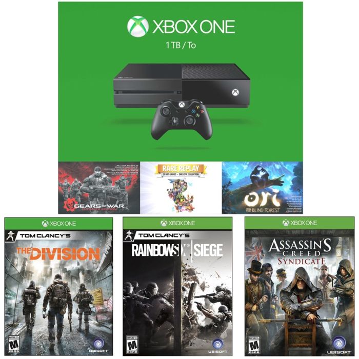 Xbox One 1TB Console - 3 Games Bundle (Gears of War: Ultimate Edition +  Rare Replay + Ori and the Blind Forest)