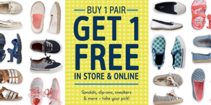 Carter’s & OshKosh: Buy 1 Get 1 FREE Shoes
