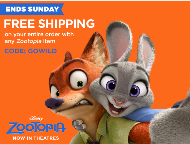 Disney Store Free shipping offer