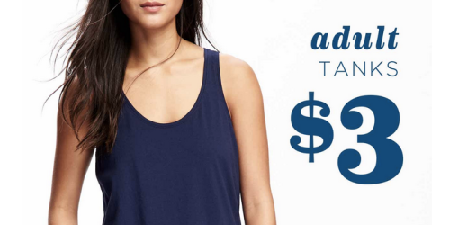 Old Navy: Adult Tanks Only $3 & Adult Tees Just $5 (In-Store & Online) – Today Only