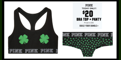 Victoria’s Secret Angel Cardholders: St. Patty’s Bra AND Panty AND Rewards Card $20 Shipped