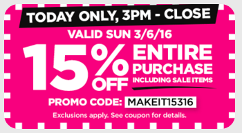 Michael's Craft Store coupon 3-6-16