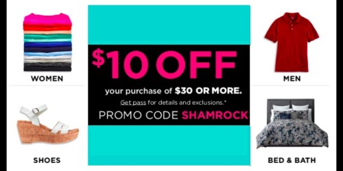 Kohl’s: New $10 Off $30 Purchase Coupon Valid Online or In Store + TONS of Stackable Codes