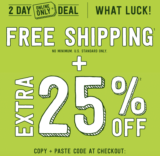 Crazy 8: Possible Up to 25% Off Code &amp; Free Shipping (Check Your Inbox)