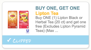Lipton tea coupon