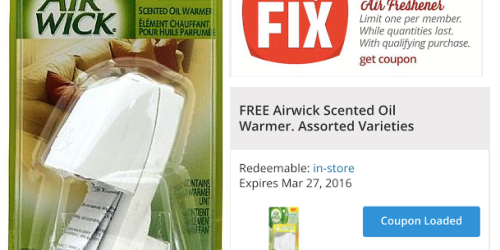 Kmart: FREE Airwick Scented Oil Warmer Mobile App Coupon (Must Load Today)