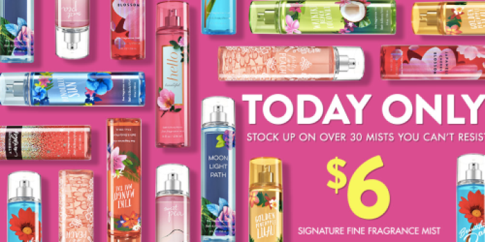 Bath & Body Works: Fine Fragrance Mists $6 Today Only (Regularly $14)