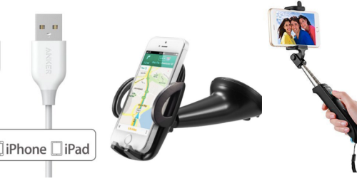 Amazon: 60% Off Anker Electronic Accessories = $9.99 Selfie Stick, $7.99 Cell Phone Car Mount