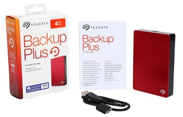 Seagate Backup Plus Slim 4TB Portable External Hard Drive with 200GB of Cloud Storage