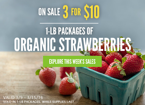 THREE Pounds of Organic Strawberries