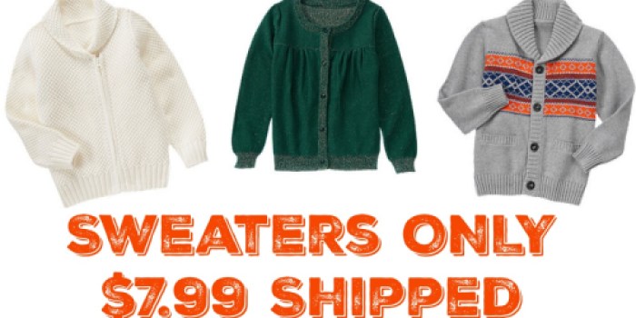 Gymboree: Free Shipping AND $14.99 Or Less Sale = Sweaters ONLY $7.99 Shipped + More