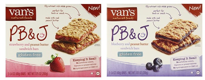 Van's Gluten-Free PB&J Bars